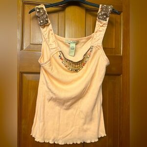 FREE PEOPLE Short Sleeve Tee, L, Worn But Looks New, Color: Light Pink/Coral